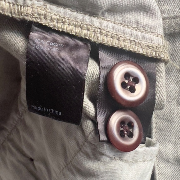 FLINT & TINDER straight fit cotton linen pants men's size 33x32 green casual - Picture 8 of 8